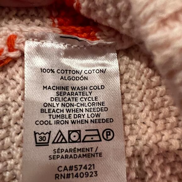 NWT LOFT Pink/Peach W/Orange Striped Ruffle Strap Sweater Tank - Picture 10 of 10